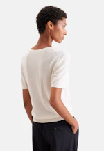 Pull fin en tricot à col en V en laine et soie in Blanc |  Seidensticker Onlineshop
