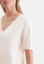 V-neck fine knit sweater made of wool and silk in Weiß |  Seidensticker Onlineshop