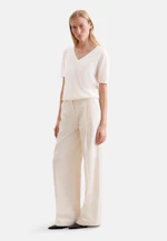 V-neck fine knit sweater made of wool and silk in Weiß |  Seidensticker Onlineshop