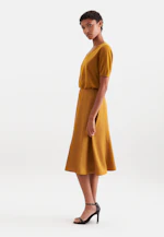 Pull fin en tricot à col en V en laine et soie in Jaune |  Seidensticker Onlineshop