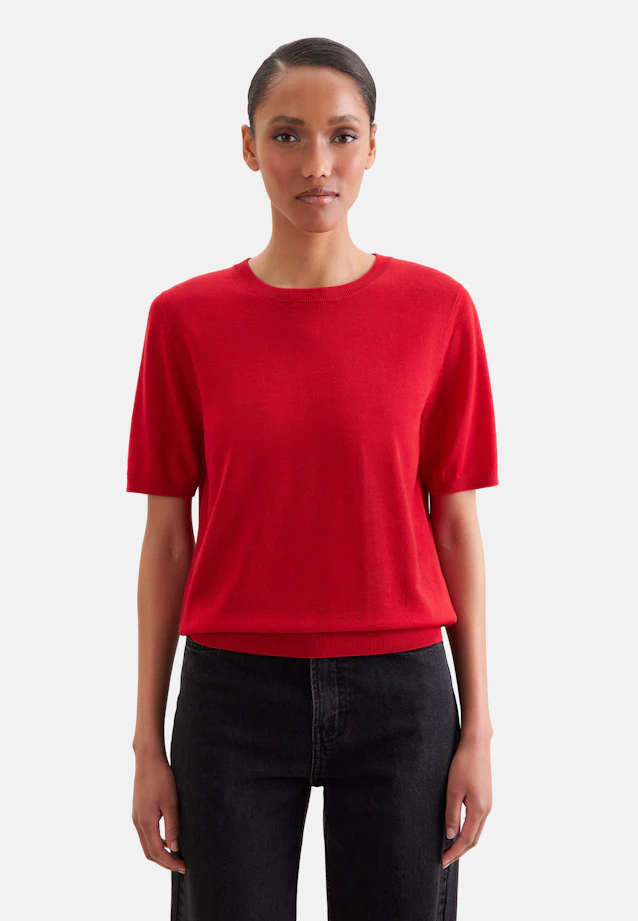 Lightweight knitted shirt made of wool and silk in Rot |  Seidensticker Onlineshop