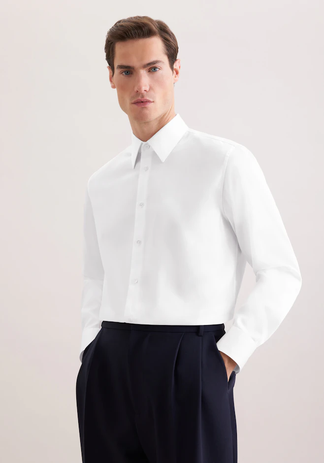 Relaxed Business Hemd Uni in Weiß | Seidensticker Onlineshop