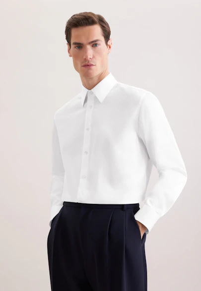 Relaxed Chemise d'affaires Uni in Blanc | Seidensticker Onlineshop