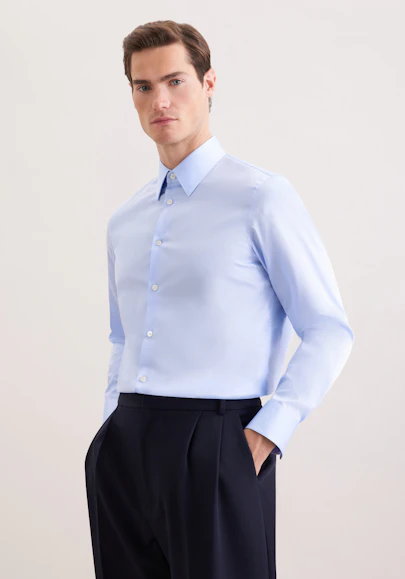 Straight Chemise d'affaires Uni in Bleu Clair | Seidensticker Onlineshop
