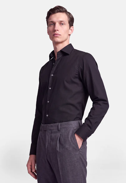 Regular Business shirt Uni in Schwarz |  Seidensticker Onlineshop