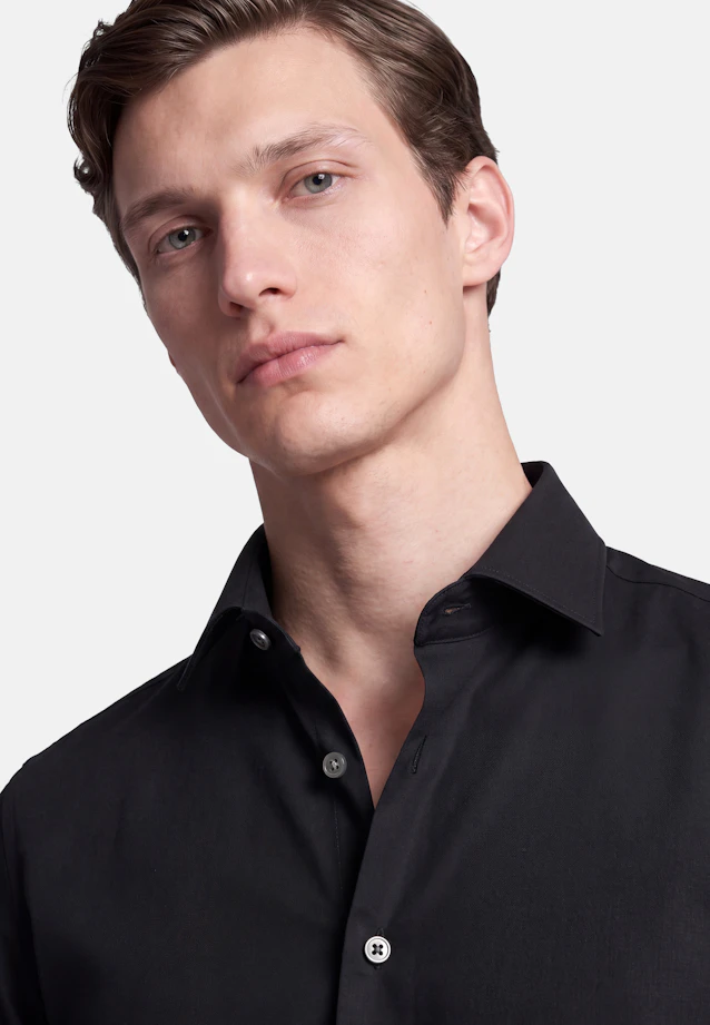 Regular Business shirt Uni in Schwarz |  Seidensticker Onlineshop