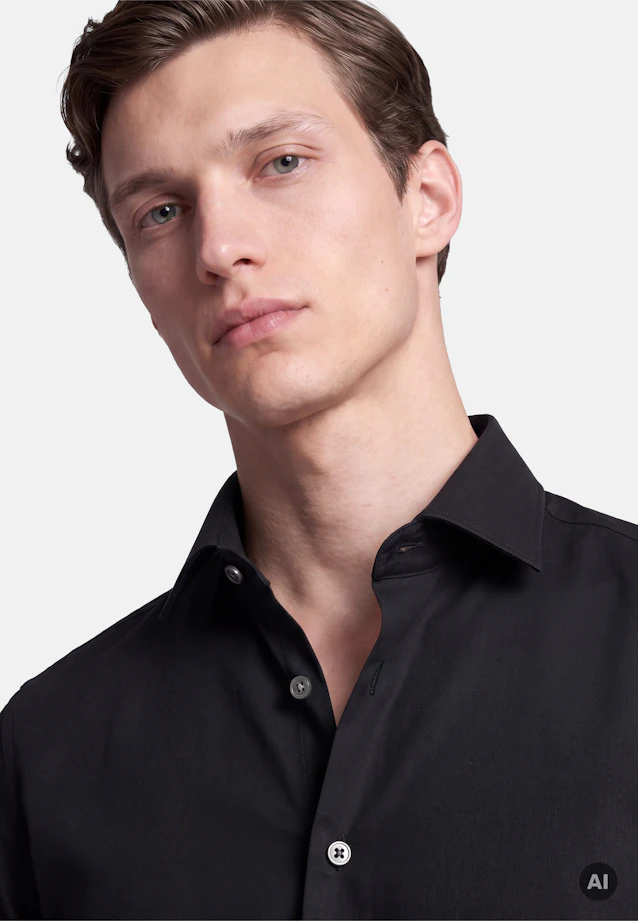 Regular Business Hemd Uni in Schwarz |  Seidensticker Onlineshop