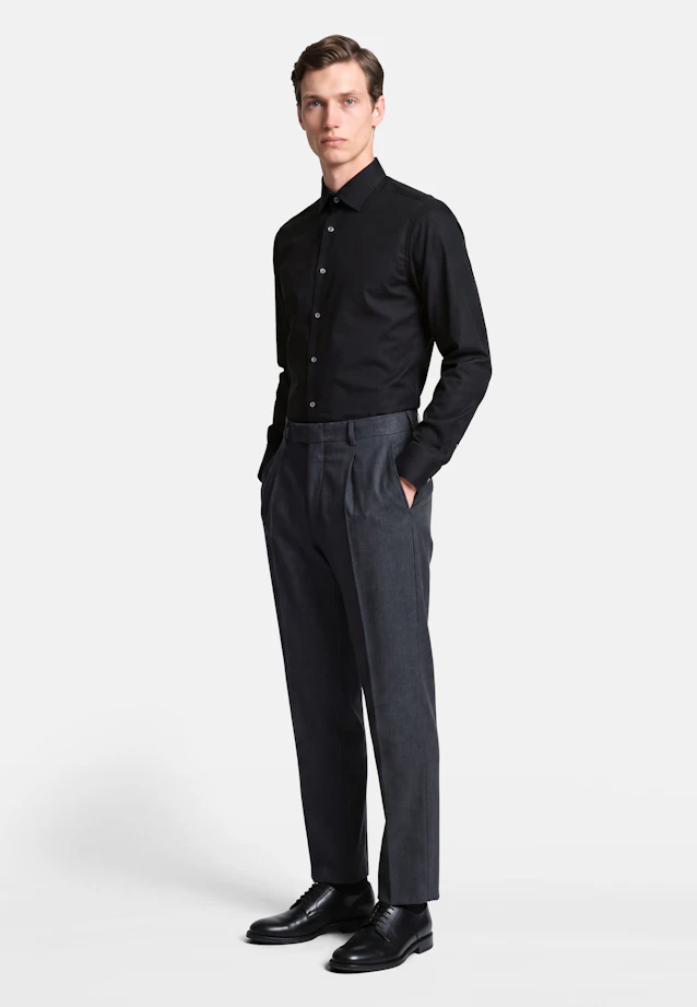 Regular Business shirt Uni in Schwarz |  Seidensticker Onlineshop