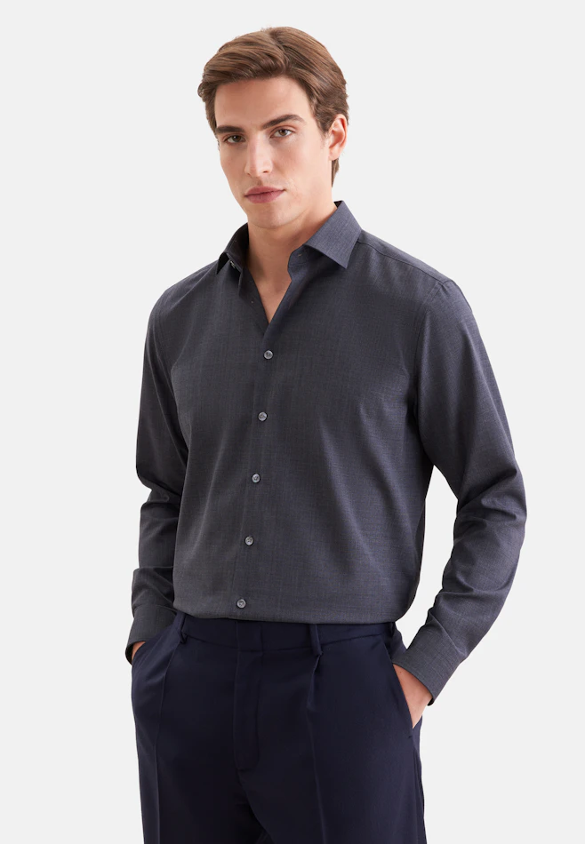 Regular Business shirt Uni in Grey | Seidensticker online shop