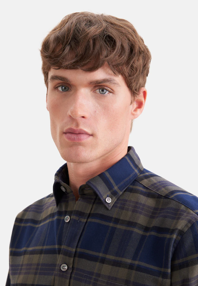 Regular Casual shirt Check in Grün |  Seidensticker Onlineshop