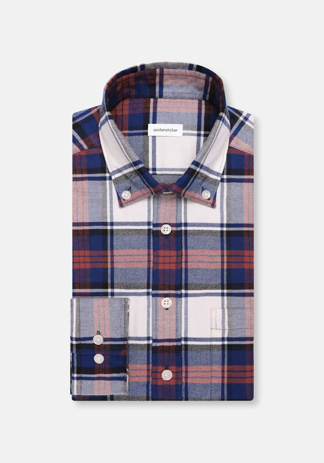 Regular Chemise décontractée carreaux dans Bleu Foncé | Boutique en ligne Seidensticker