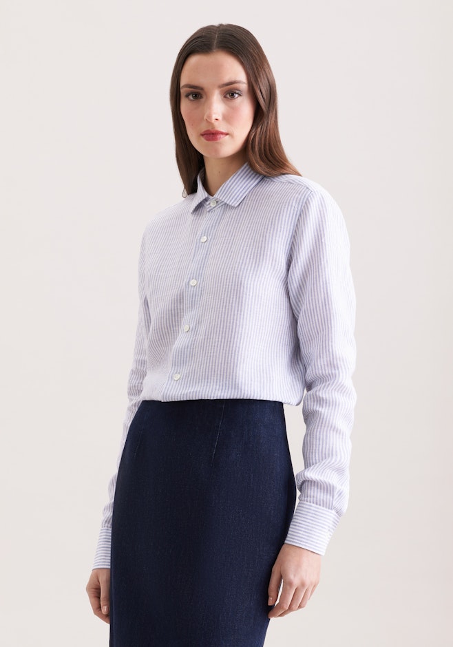 Hemdbluse aus 100% Leinen in Hellblau | Seidensticker Onlineshop
