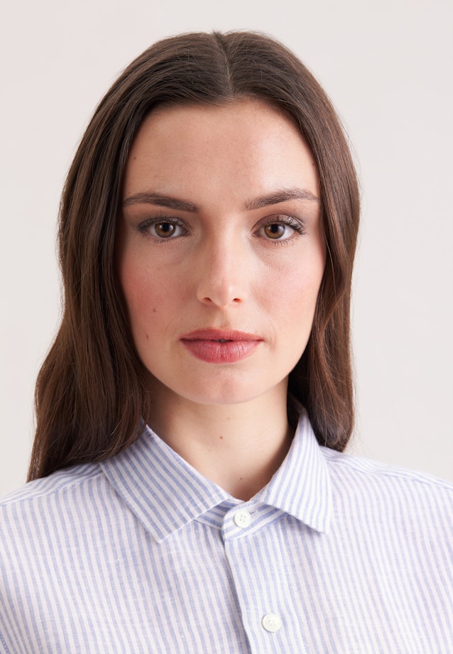 Hemdbluse aus 100% Leinen in Hellblau |  Seidensticker Onlineshop