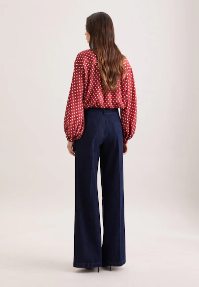 Pantalon droit avec plis en denim foncé in Bleu Foncé |  Seidensticker Onlineshop