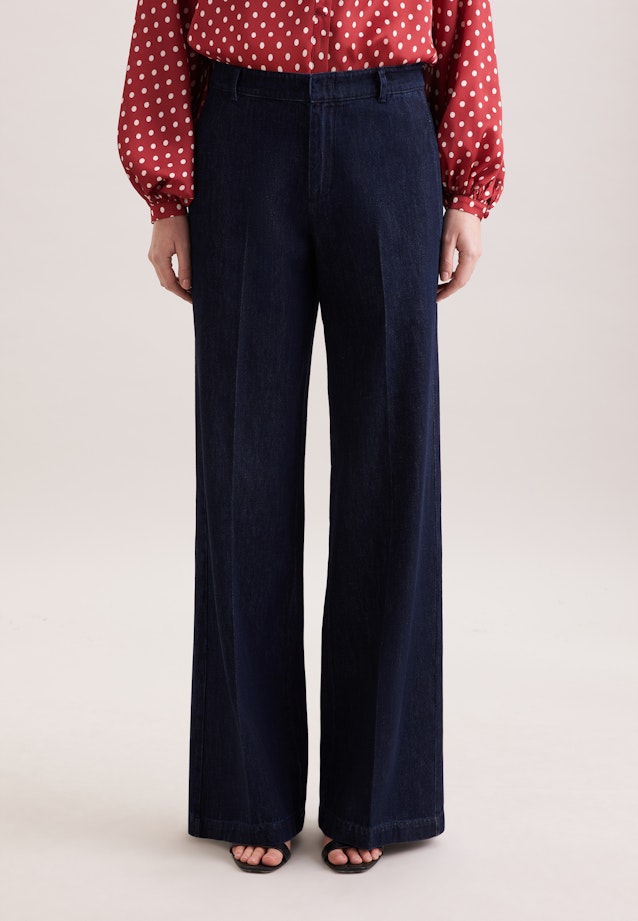 Gerade Hose mit Bügelfalten aus Dark Denim in Dunkelblau |  Seidensticker Onlineshop