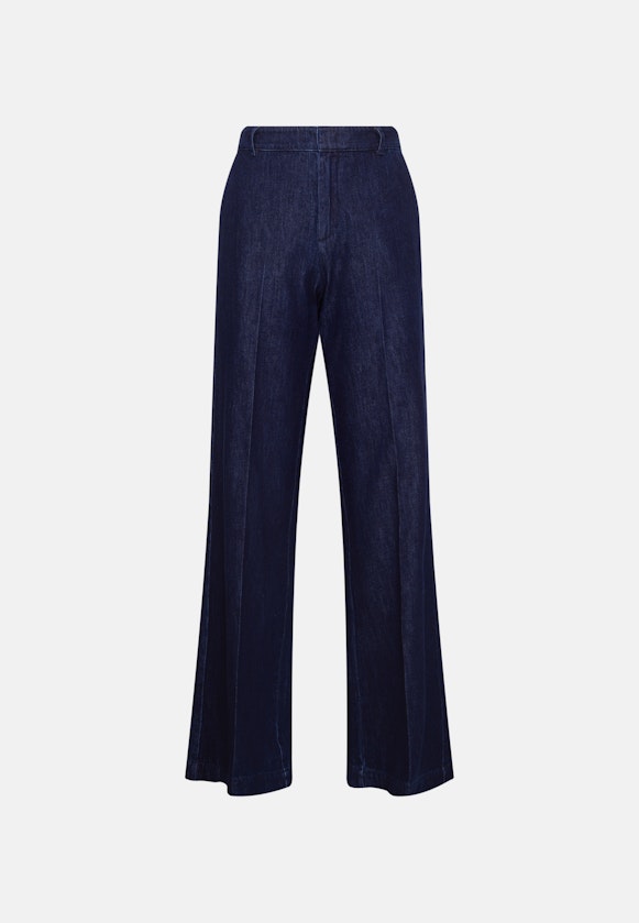 Gerade Hose mit Bügelfalten aus Dark Denim in Dunkelblau |  Seidensticker Onlineshop