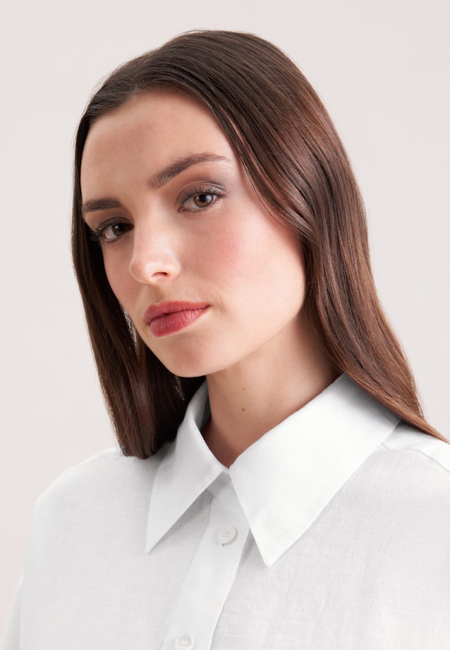 Oversized Hemdbluse aus 100% Leinen in Weiß |  Seidensticker Onlineshop