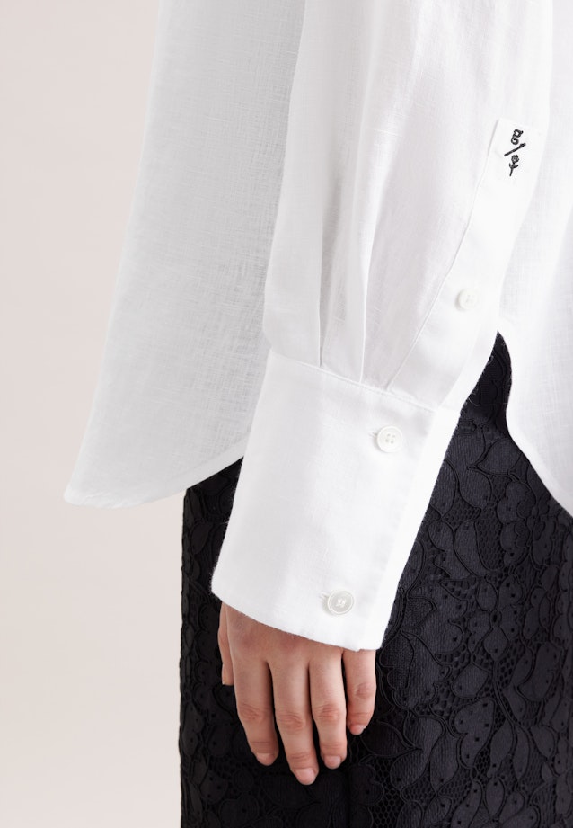 Oversized Hemdbluse aus 100% Leinen in Weiß |  Seidensticker Onlineshop