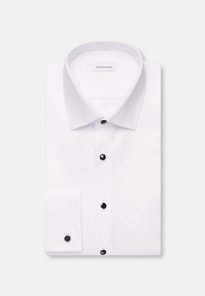 Regular Tuxedo shirt Uni in Weiß | Seidensticker online shop