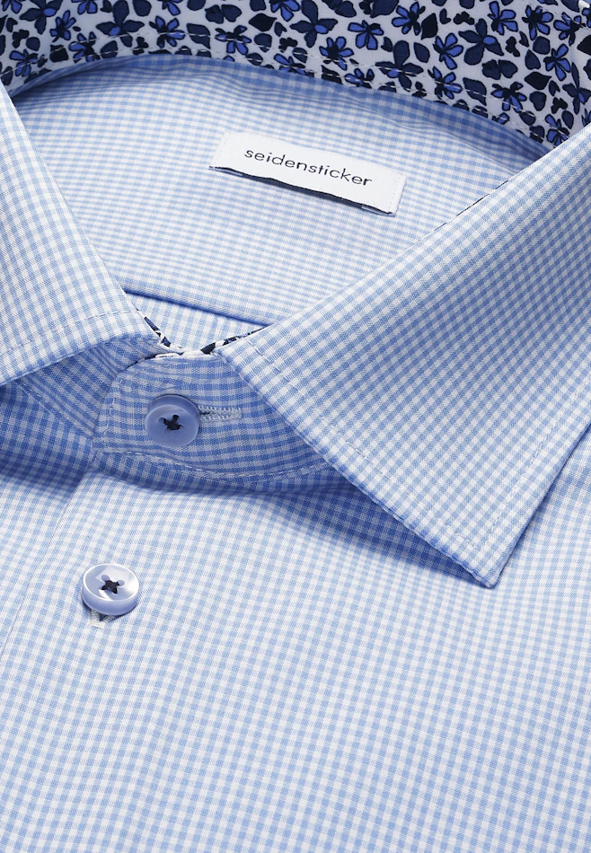 Regular Chemise d'affaires carreaux dans Bleu Clair | Boutique en ligne Seidensticker