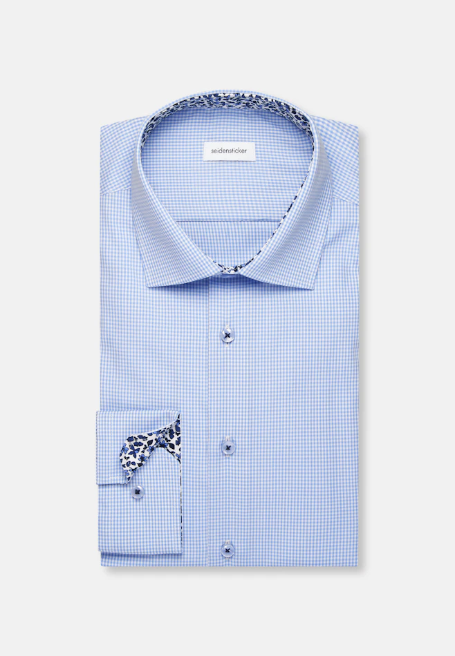 Regular Chemise d'affaires carreaux dans Bleu Clair | Boutique en ligne Seidensticker