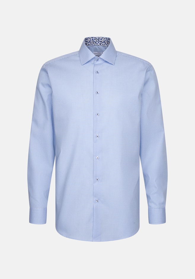 Regular Business Hemd Karo in Hellblau | Seidensticker Onlineshop