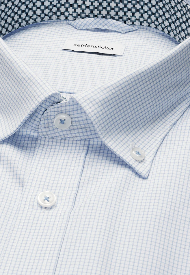 Regular Chemise d'affaires carreaux dans Bleu Clair | Boutique en ligne Seidensticker