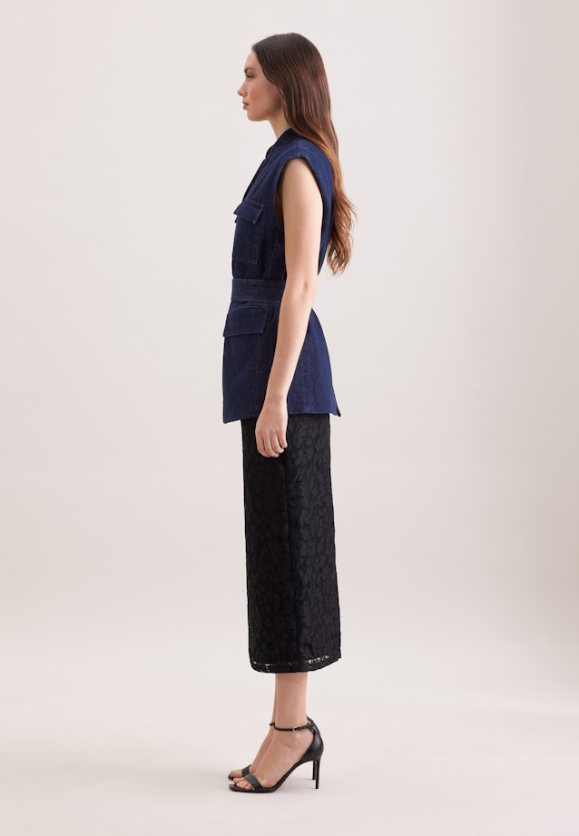Weste aus Baumwolltwill mit Bindegürtel in Dunkelblau |  Seidensticker Onlineshop