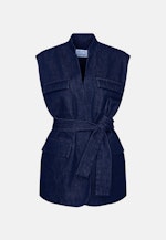 Weste aus Baumwolltwill mit Bindegürtel in Dunkelblau |  Seidensticker Onlineshop