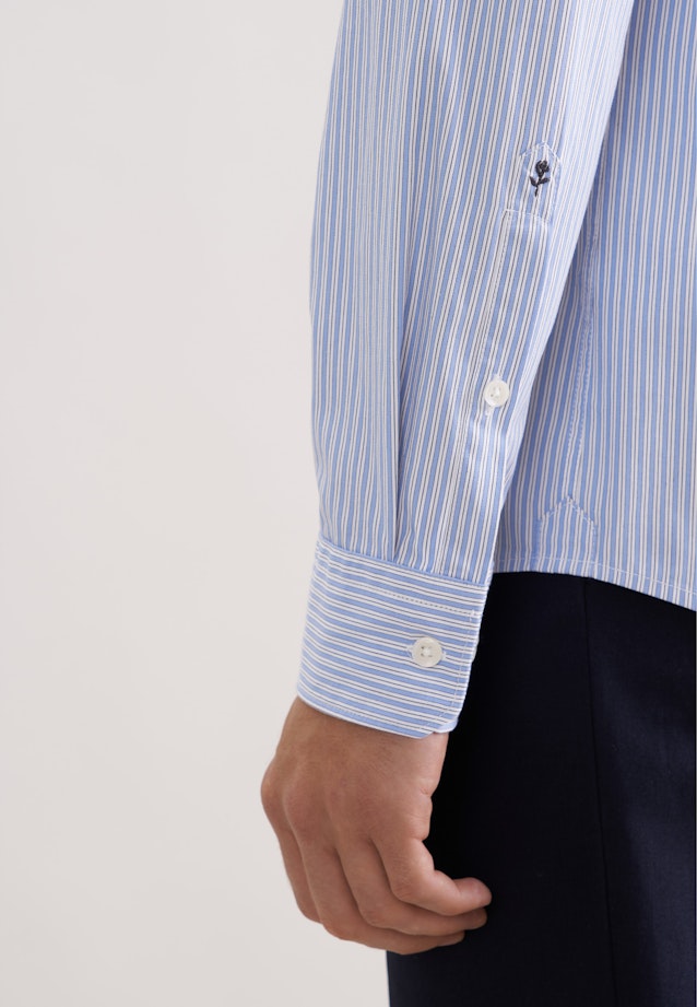 Regular Casual Hemd Gestreift in Hellblau |  Seidensticker Onlineshop