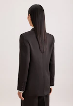 Satin double-breasted blazer with flap pockets in linen Mix in Braun |  Seidensticker Onlineshop