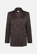 Satin double-breasted blazer with flap pockets in linen Mix in Braun |  Seidensticker Onlineshop