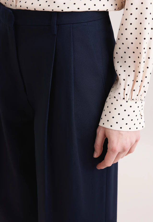 Pleated trousers in cotton twill in Dunkelblau |  Seidensticker Onlineshop