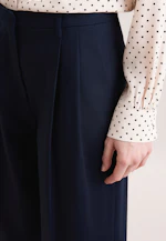 Pleated trousers in cotton twill in Dunkelblau |  Seidensticker Onlineshop