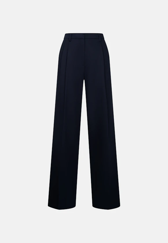 Bundfaltenhose aus Baumwolltwill in Dunkelblau |  Seidensticker Onlineshop