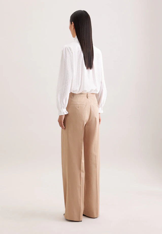 Pleated trousers in cotton twill in Beige |  Seidensticker Onlineshop