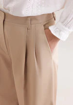 Pantalon plissé en sergé de coton in Beige |  Seidensticker Onlineshop