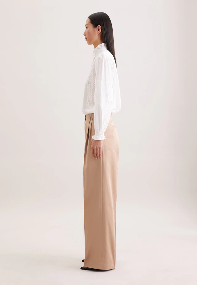 Pantalon plissé en sergé de coton in Beige |  Seidensticker Onlineshop