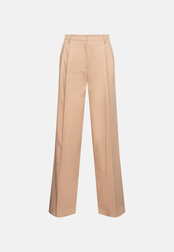 Pantalon plissé en sergé de coton in Beige |  Seidensticker Onlineshop