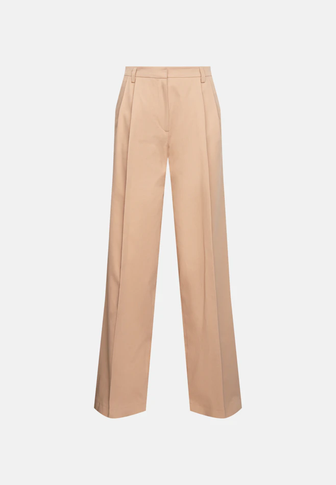 Bundfaltenhose aus Baumwolltwill in Beige | Seidensticker Onlineshop