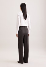 Satinierte Bundfaltenhose aus Leinen Mix in Marron |  Seidensticker Onlineshop