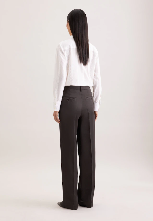 Satinierte Bundfaltenhose aus Leinen Mix in Braun |  Seidensticker Onlineshop