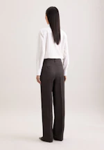 Satinierte Bundfaltenhose aus Leinen Mix in Braun |  Seidensticker Onlineshop