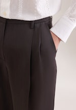 Satinierte Bundfaltenhose aus Leinen Mix in Marron |  Seidensticker Onlineshop