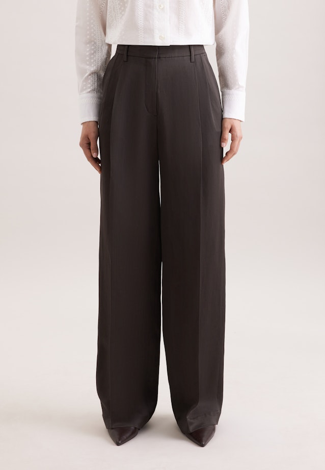 Satinierte Bundfaltenhose aus Leinen Mix in Marron |  Seidensticker Onlineshop