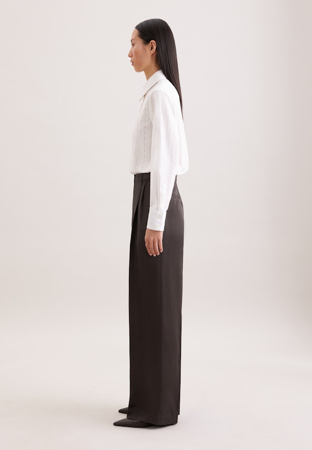 Satinierte Bundfaltenhose aus Leinen Mix in Marron |  Seidensticker Onlineshop