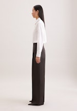 Satinierte Bundfaltenhose aus Leinen Mix in Marron |  Seidensticker Onlineshop