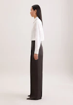 Satinierte Bundfaltenhose aus Leinen Mix in Braun |  Seidensticker Onlineshop