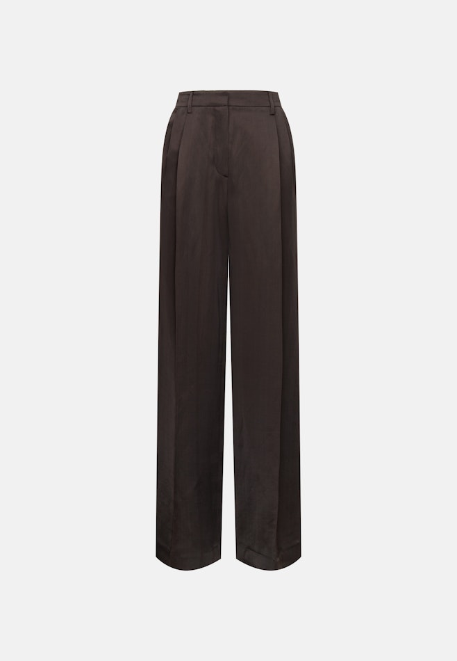 Satinierte Bundfaltenhose aus Leinen Mix in Braun | Seidensticker Onlineshop