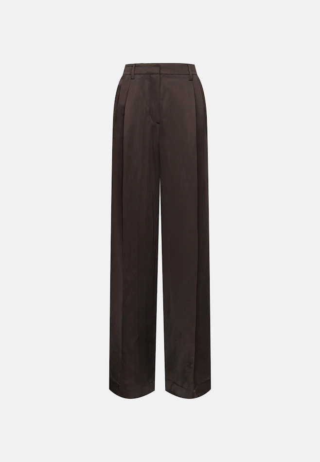 Satinierte Bundfaltenhose aus Leinen Mix in Braun | Seidensticker Onlineshop